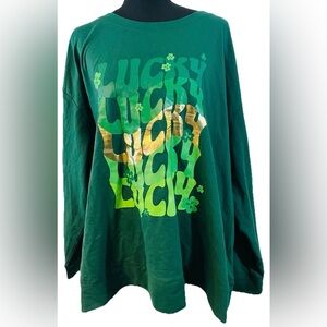 Lucky Lucky Shamrocks St Patricks Day  Women’s Sweatshirt Nwt Size 3X